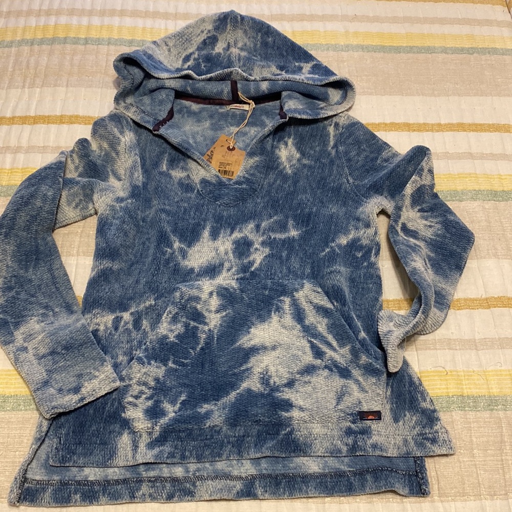 RARE faherty  tie dye  indigo hoodie “1”